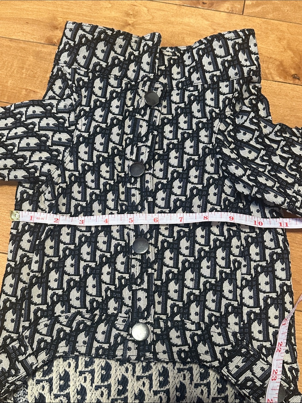 Designer Monogram Button-Up Dog Jacket - Picture 7 of 9